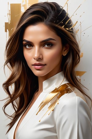 Here is a prompt for an SD model to generate an image based on your description:

Create an 8K portrait of Deepika Padukone, a stunning Lebanese woman, illuminated by soft rim ambient lighting reminiscent of Jeremy Mann's paintings. Focus on her symmetric eyes and curvaceous figure against a subtle gradient background. Highlight her hyper-realistic skin texture and undercut hairstyle with volumetric lighting that adds depth. Incorporate heavy brushstrokes and paint drips to evoke the textures of oil paintings by Carne Griffiths or Robert Oxley. Frame the composition within the golden ratio for a sophisticated, high-end aesthetic.