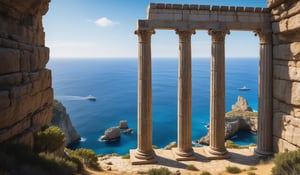 Explore the unknown beyond the Columns of Hercules, where the Mediterranean meets the Atlantic Ocean. Let your imagination run wild as you envision the possibilities of this uncharted territory.