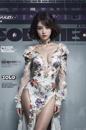 (masterpiece, best quality:1.2),
1girl,
(title:1.3),
(dynamic pose:0.7),
(magazine cover:1.3),
look at viewer,
(thigh:0.8),
(solo:1.5),
(cowboy shot),

Guweiz,
Friendly expression, 
purple eyes, 
short aqua hair, 
choker, 
hairclip, 
white-red dress, 
long sleeves, 
white-red boots, 
flying in space, 

