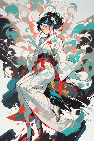 (1girl:1.4),solo, gorgeous, extreme detailed,(joshua middleton comic cover art:1.1), (Action 
painting:1.2),(concretism:1.2),(hypermaximalistic:1.5),colorful,highest detailed,white grey background, white hanfu, muted color, (masterpiece, top 
quality, best quality, official art, beautiful and aesthetic:1.2),