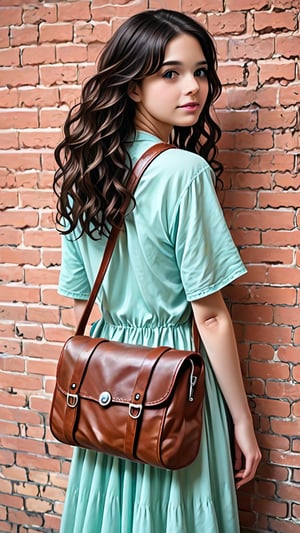 masterpiece, best quality, photorealistic, raw photo, 1girl, , long wavy hair,daily Indian outfit with back bag , light, detailed skin, pore, low key, blinding background , solo,cen cute