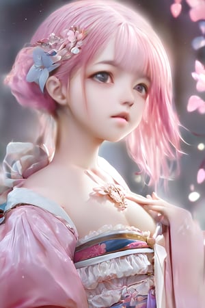 masterpiece,((best quality, 8k, ultra-detailed)),cg,perfect anatomy,kanna kamui,(16yo girl :1.4) ,(solo:1.4),(flat chest:1.4),pretty face,Simple back ground,full body shot,light pink hair,Idol,CCENN,CCEN