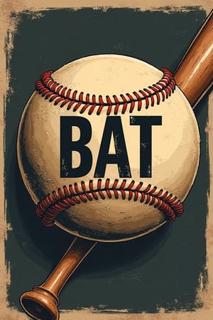 bat baseball, text 'BAT'