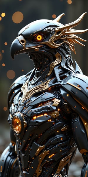 masterpiece, eagle robot, animal, robot, mechanical, highly detailed, hd, mystical, mistic, elegant, jewelry, gem, spark particles background, bokeh, masterpiece, best quality, 16k, ultra-detailed, finely detailed, high resolution, perfect dynamic composition, detailed eyes, cinematic lighting, detailed background, depth of fields, perfect proportion, hyperdetailing, harmonious composition, mechanx