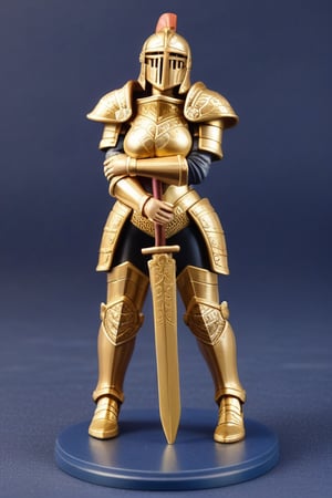 a slender busty female, figure hugging gold armour