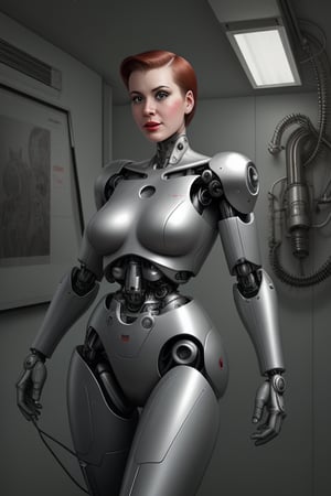 A 1950's cyborg woman.