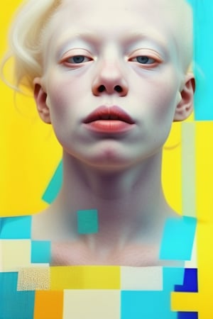 albino woman , all in vintahe colors