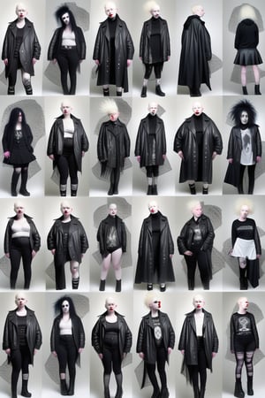  model albino woman,more detail XL,clothes punk anarchist , make up gothic shine 
