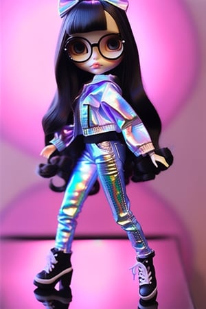 Blythe doll style holografic style ,minimalist hologram