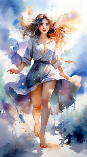 painting of a woman in a white dress posing for a picture, beautiful gorgeous digital art, beautiful art uhd 4 k, realistic cute girl painting, beautiful digital painting, rossdraws pastel vibrant, gorgeous digital painting, watercolor digital painting, beautiful digital art, beautiful digital artwork, painting of beautiful, digital art picture, glossy digital painting, hd digital painting, beautiful digital illustration