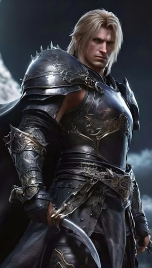 a close up of a person in armor holding a sword, fantasy warrior, fantasy knight, by Yang J, male paladin, strong fantasy knight, a human male paladin, fantasy paladin, a fantasy warrior, male warrior, fantasy warrior in full armor, gothic knight, armored warrior, thancred waters in style of wlop, beautiful armor