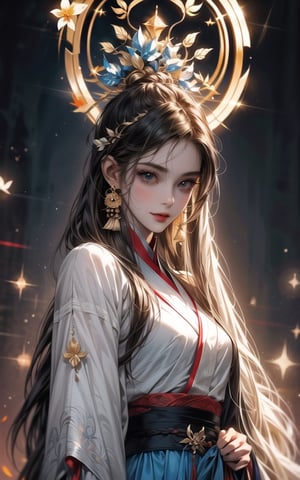 2 people, 1 female and 1male,face to face(extreamly delicate and beautiful:1.2), 8K, (tmasterpiece, best:1.0), , (LONG_HAIR_FEMALE:1.5), Upper body, a long_haired male, cool and seductive, evil_gaze, (wears white hanfu:1.2), and intricate detailing, and intricate detailing, finely eye and detailed face, Perfect eyes, Equal eyes, Fantastic lights and shadows、white room background、 Uses backlight and rim light,wind blowing hair,ancient chinese style,wears light blue hanfu,smile,perfect background ,in the lotus pond,lotus in the background, moon