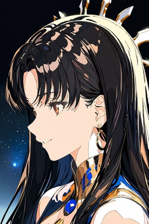  (masterpiece, top quality, best quality), (1girl:1.4), upper body,portrait, extreme detailed,Cogecha,ishtar \(fate\),8k,high resolution,smile,face shot,night,starry sky