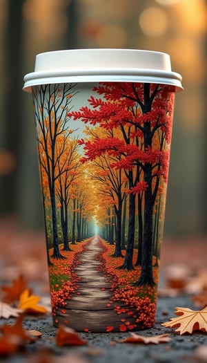 Embroidery designs that capture the essence of autumn, fall, and winter, perfect for adorning a small coffee cup, inspired by Frank Frazetta's artistry. These designs, reminiscent of the snapshot aesthetic and Miki Asai's macro photography, offer a close-up view with hyper-detailed elements. Currently trending on ArtStation, they feature sharp focus, are suitable for studio photography, and boast intricate, highly detailed workmanship.