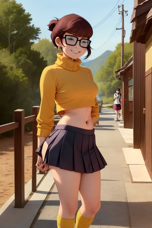 (masterpiece, best quality:1.2), solo, 1girl, yamanaka ino, smile, looking at viewer, hair over one eye, ponytail, hairclip, crop top, skirt, fishnets, earrings, midriff, forest ,yamanaka ino,clothing_inner_view