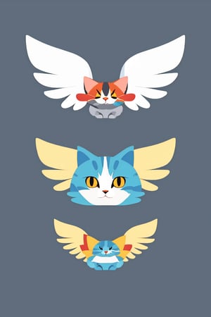  A simple plain vector Illustrator  symetrical angel cat