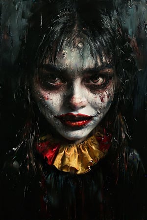 photorealistic and dressed like a clown, bright light, smiling, front view
,LegendDarkFantasy,DonM3v1lM4dn355XL ,darkart,Asian Girl,ghost person