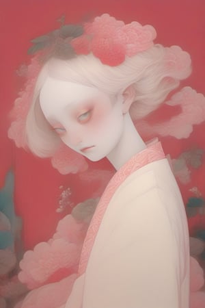 Create a Beautiful woman, in the style of stefan kostic, pastels, realistic, sharp focus, 8k high definition, insanely detailed, intricate, elegant, art by Hsiao ron cheng,taiwan,ral-glydch,Red mecha,emo,Ukiyo-e,Eimi,Angel,AngelicStyle