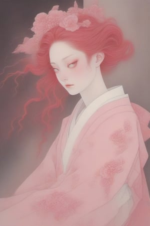 Create a Beautiful woman, in the style of stefan kostic, pastels, realistic, sharp focus, 8k high definition, insanely detailed, intricate, elegant, art by Hsiao ron cheng,taiwan,ral-glydch,Red mecha,emo,Ukiyo-e,Eimi,Angel,AngelicStyle