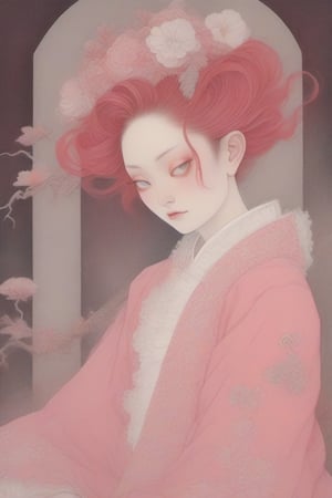 Create a Beautiful woman, in the style of stefan kostic, pastels, realistic, sharp focus, 8k high definition, insanely detailed, intricate, elegant, art by Hsiao ron cheng,taiwan,ral-glydch,Red mecha,emo,Ukiyo-e,Eimi,Angel,AngelicStyle