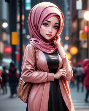 1girl solo hijab , realistic,hijab indonesia background blurry bokeh , (ultra hdr) (professional photograph),hijab indonesia,3D MODEL