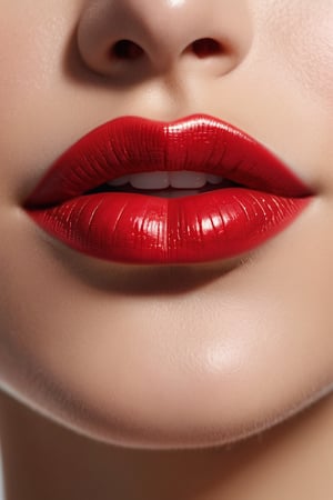 8K, UHD,  macro view, perspective. ultra-detailed, photo-realistic, (female lips:1.1) realistic skin texture and natural skintone, pores, cinematic, crop lips only, beautiful. red lipstick colour