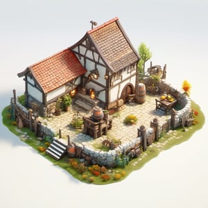 8k, RAW photos, top quality, masterpiece: 1.3),
Medieval farm
, miniature, landscape, depth of field, ladder,  from above, English text,Ore, cave, torch,Underground lake, isometric style, simple background, white background,3d isometric,steampunk style,ff14bg,DonMSt33lM4g1cXL,DonMD0n7P4n1cXL