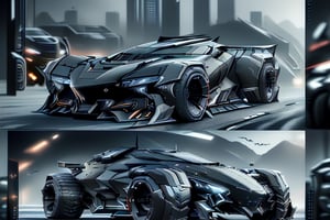 8k, RAW photos, top quality, masterpiece: 1.3),Transforming,
batmobile,
High-powered vehicle,
Low chassis,
black ,
Grey,
Dark colors,Armored Vehicle,Four-wheeled, stealth, concept vehicle, Bat elements, counter-tracking,Concealed wheels,