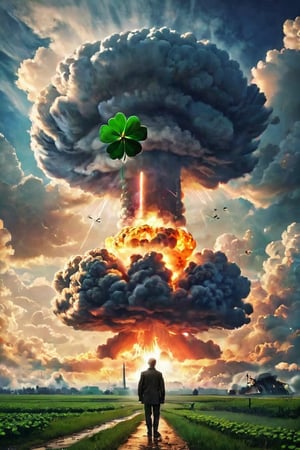 sky, clouds, Nuclear Bomb in the air,EpicSky,NathanDrake,Lucky Clover,1bald man