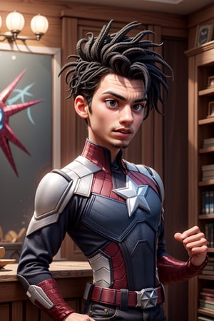 Young man, black hair marvel, disney woman sexy, 