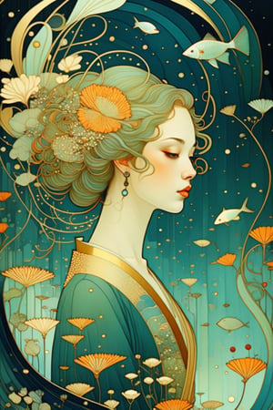 ((victo ngai style,rebecca guay style:1.5)),a very beautiful girl,ultra detailed,masterpiece,professional,16k,UHD,hdr,wallpaper,very thin line