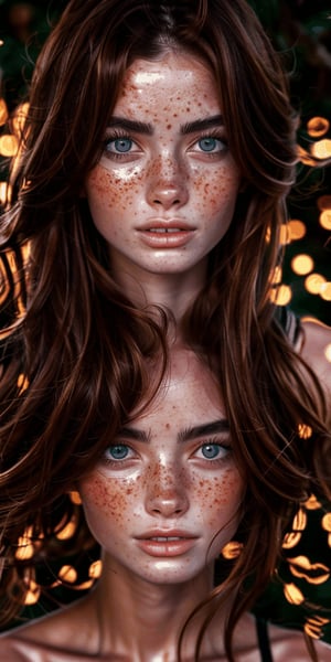 photograph of a beautiful young girl, red hair, pale skin, blushing, innocent, small youthful face, silvery blue eyes, totally naked, city Christmas festival, snowfall, Porta 160 color, shot with ARRI ALEXA 65, bokeh, sharp focus subject, photographed by Don McCullin, nsfw, (natural skin texture, hyperrealism, soft light, sharp), (perfect round eyes: 1.3), captures the essence of her beauty, enriches the composition with soft natural light and diffuse that accentuates the textures and colors, creating a timeless and culturally rich, photorealistic image