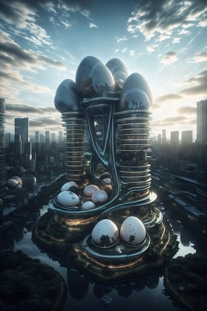 bright_daylight,
(sunny_sky),


futuristic_science_fiction_building,
((close-up_of_an_energy-efficient_building_shaped_like_an_egg)),
organically_shaped_building,
jungle,
((exotic_plants)),
(river),





photorealistic,
Hyper Realistic,

(masterpiece),
High_resolution, very_detailed, sharp_focus, 8k.,SD 1.5,
bird 's-eye view
