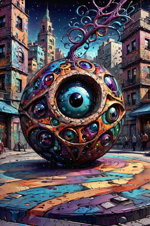 An extraordinary 3D render of a Moebius-style spider web, made of vibrant glass-like strands in a Klimt and Picasso-inspired swirl pattern. ì The background features a graffiti-style cityscape, with vivid colors and a cinematic atmosphere. The overall composition creates an eye-catching, conceptual art piece that combines various artistic styles in a unique and imaginative way., illustration, graffiti, photo, dark fantasy, 3d render, conceptual art, poster, cinematic, vibrant,DonMR31nd33rXL