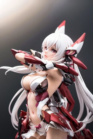 white_hair,twin_tails,long_hair, score_9_up, score_8_up,score_7_up,3D, facing_away, mikadopony, PVC,chris yukine,mecha musume, score_7_up,drawn_bow,寮�,寮撶鎵�