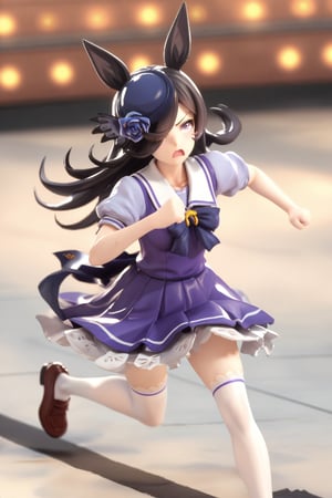 (Score_9, Score_8_Up, Score_7_Up), (Intricate Details: 1.2), 3d, Anime Style,1 girl, solo, full body, DonMF1r3XL, facing_viewer, long hair, black-hair, determined_face, score_9_up,aadaiwa, RICE, (Running_position), purple_dress, SCHOOL, shouting, sweating