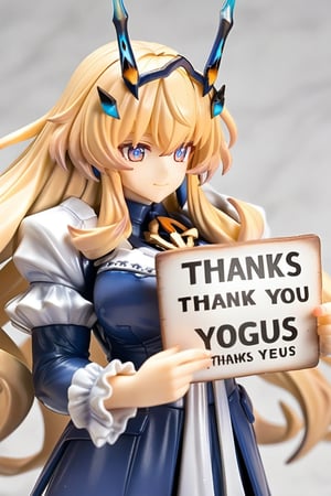 PVC Style,Fairy knight Gawain,Muscular_female,holding a sign reading "Thank you for 10k likes"