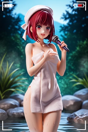 score_9,score_8_up,score_7_up,,score_6_up,score_5_up,rating_explicit,official_art, 

1 girl, kana arima,short hair,bangs,red eyes,red hair,bob cut,skirt,long sleeves,hat,bow,

((view finder)), seductive smile, lips, open mouth, sweat, blush, holding microphone,
(((completely naked, naked towel ))) 
, onsen, exposed thighs, bare arms, bare shoulders, solo,
sexy_face,beautiful_female_fingers, score_9_up, score_8_up,3D,PVC Style,perfect hands,detailed hands,beautiful hands