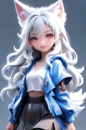 score_9_up, score_8_up,score_7_up,3D, facing_viewer, score_9_up, score_7_up, PVC, wolf ears, white hair, long hair,detail quality Enhancer,anime, cute_fang,full_body