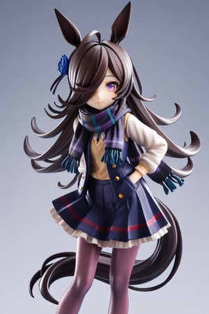 score_9,score_8_up,score_7_up,ClrSkt, 1girl, absurdly long hair, ahoge, black hair, black jacket, black scarf, black skirt, jacket, leaning forward, long hair, long scarf, looking at viewer, open clothes, open jacket, pantyhose, pleated skirt, purple eyes, purple pantyhose, scarf, school uniform, skirt, solo, very long hair, vest,3D,PVC Style,riceshowerXL,RICE SHOWER (UMAMUSUME), ANIMAL EARS,HAIR OVER ONE EYE,HORSE EARS, HORSE GIRL, HORSE TAIL,LONG HAIR, VIOLET EYES