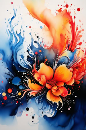 Extremely beautiful and interesting abstract ink artwork, masterpiece quality. 