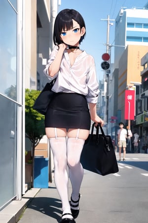 1boy, solo, otoko no ko ,ultra femmenine, male mature, androgynous, delicate, short hair, flat_chest ,male face, blue eyes

Full body, front view, tight mini skirt, White shirt, thigh high stockings, ashamed face, bulge