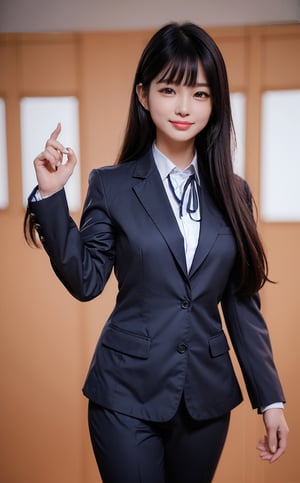 (((((Button_collared_top navy blue blazer suit:1.5))))),((((standing)))),((((medium shot:1.4)))),(((((long old pants:1.4))))),(beautiful and aesthetic:1.4),((((round cheeks, high-bridged nose, plastic surgery round eyes:1.5)))),((((extra long hair with complete fringes with blurry:1.4)))), ((((smiling face:1.4)))),(((((Kpop stylish pose:1.5))))),(((((bank office room:1.5))))),
perfect.,Bomi,Enhance,Model ,Asian ,Girl,(((eungirl))). ,eungirl,1girl. 