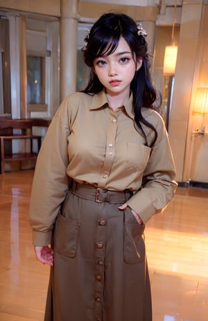 (((((Oversized raw umber button_up collared long sleeve shirt with pockets:1.5))))),((((long skirt:1.4)))),(((((standing))))),((((front viewed, medium shot:1.4)))),(((extra long hair with bangs with blurry))),((((happy cute face:1.4)))),(Ultra-realistic, best photograph, best quality:1.3), (beautiful amd aesthetic:1.4), ((((stylish pose:1.4)))),((((large Asian ballroom:1.4)))),
perfect.,Bomi,Enhance,Model ,Asian ,Girl,(((eungirl))). ,eungirl,1girl. ,(((chutirada))).,JeeSoo ,chinagirl02