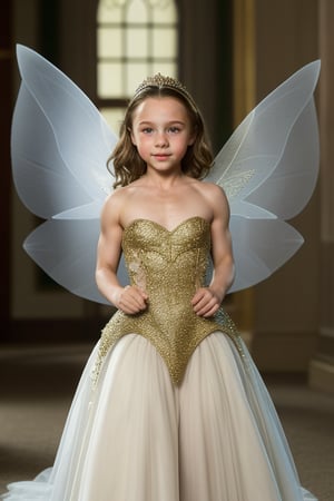 Tinker Bell, full Body View ((Tami Stronach)) Emilia Clarke, 8 years old, in princess costume with full lips, Tami Stronach,Tami Stronach