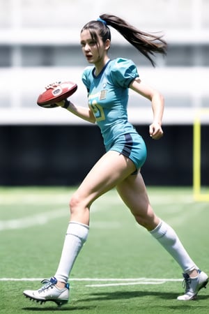 supermodel playing football