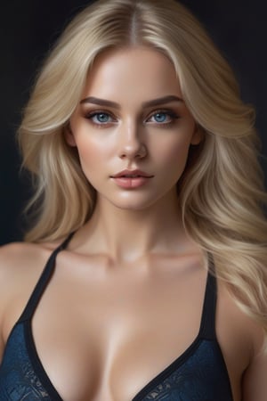 Realistic eyes, full body picture, standing, beautiful lady, blonde hair, dark makeup, hyperdetailed photography, soft light, athletic body, realistic eyes, hyperdetailed eyes, hyper realistic, 16k eyes in focus full body
