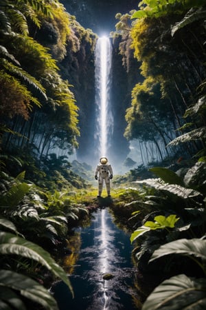 "Type of Image: Digital Illustration, Subject Description: An astronaut, equipped with a highly detailed space suit reflecting the vibrant hues of an unexpected scene, stands amidst a lush, green jungle that has overtaken the moon's surface. The Earth, a brilliant and vivid orb, hangs in the starlit sky, casting a soft, surreal glow over the scene. The jungle's rich greenery is captured with unparalleled clarity and depth, each leaf and vine rendered with sharp, lifelike detail. The contrasting elements of the astronaut's suit, the verdant jungle, and the distant Earth are all enhanced by the HDR technique, bringing out the textures and colors in a way that is almost tangible. Art Styles: HDR, Art Inspirations: High Dynamic Range photography showcasing the intense vibrancy and depth of natural scenes, Camera: 135mm, Shot: medium shot, focusing on the astronaut with the Earth visible over their shoulder, Render Related Information: high resolution, HDR lighting to emphasize the dynamic range from the darkest shadows to the brightest highlights, showcasing the surreal yet vividly detailed scenario."
,Futuristic room,Nature,DonMCyb3rSp4c3 
