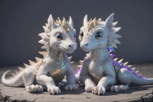 (masterpiece), science fiction, a yin yang formed by 2 dragons, the first dragon is colorful and made of crystals, the second dragon is white and has ivory scales,dragon