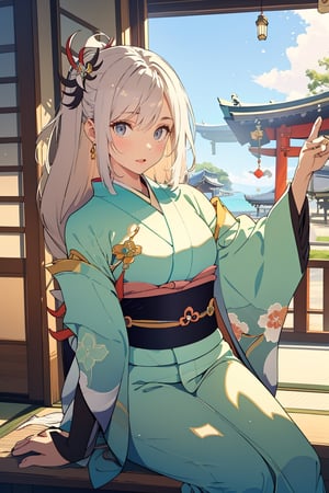 green Kimono (genshin impact) 